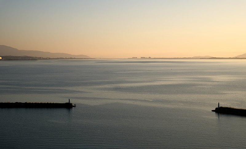 Lake Biwa at first light, a few minutes from the house